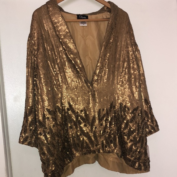 Beautiful gold sequined jacket size 3x - Picture 2 of 12